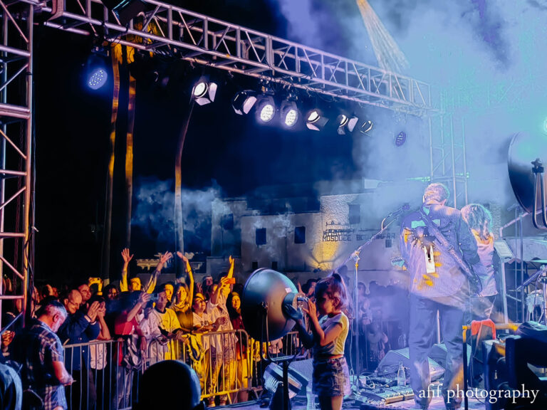 Live music performance with cheering audience.